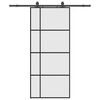vidaXL Schiebet&uuml;r mit Beschlag Schwarz 90x205 cm ESG-Glas