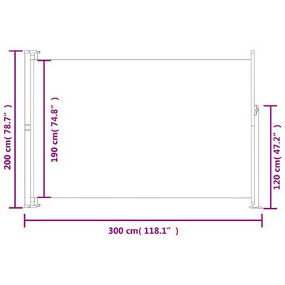 vidaXL Seitenmarkise Ausziehbar 200x300 cm Grau