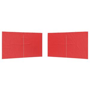 vidaXL Party Zelt Seitenteil 2 pcs Rot 400 x 195 cm PE und Stahl