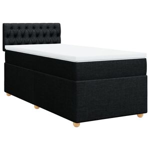 vidaXL Boxspringbett mit Matratze Schwarz Stoff