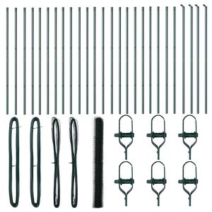 vidaXL Zaunpfosten Gr&uuml;n 50 x 1,6 m (36 mm Gitter) Stahl und PVC