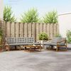 vidaXL Outdoor-Sofagarnitur mit Kissen 6 pcs Nat&uuml;rlich und Hellgrau