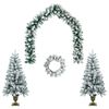 vidaXL Mini-Weihnachtsbaum-Set 120 cm PVC Gr&uuml;n und Wei&szlig;