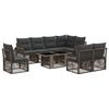 vidaXL Gartensofa-set 9 stk. Grau und Dunkelgrau Poly-Rattan