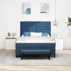 vidaXL Boxspringbett mit Matratze mit Kopfteil Blau 140 x 190 cm Stoff
