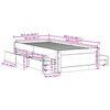 vidaXL Massivholzbett ohne Matratze mit Schubladen Braun 90x200 cm