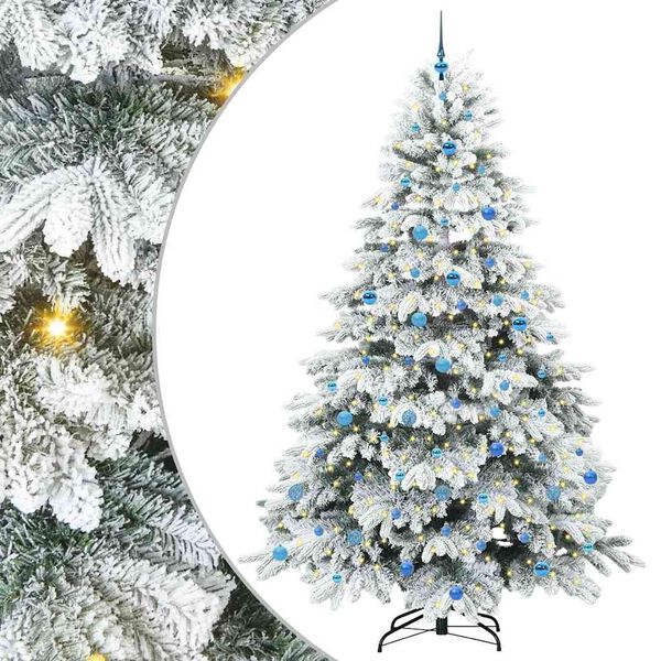 vidaXL K&uuml;nstlicher Weihnachtsbaum mit 300 LEDs Wei&szlig; 240 cm PE und PVC