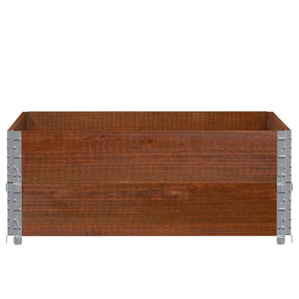 vidaXL Paletten-Aufsatzrahmen 2 Stk. Braun 100x100 Massivholz Kiefer