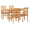 vidaXL Garten Essgruppe 5 stk. Braun Massivholz Teak