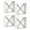 vidaXL Weinregal 4 Stk. Wei&szlig; 62 x 25 x 62 cm Massives Kiefernholz