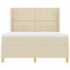 vidaXL Boxspringbett mit Matratze Creme 200 x 140 cm Stoff