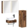 vidaXL Badezimmerm&ouml;bel-Set 4 Stk. Altholz Ingenieurholz und Glas