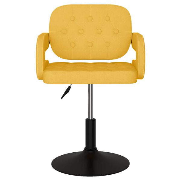 vidaXL Esszimmerst&uuml;hle 2 Stk. Drehbar Senfgelb Stoff