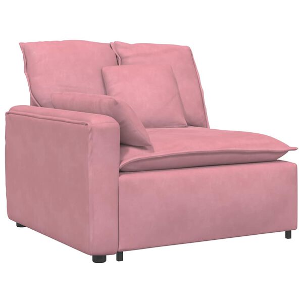 vidaXL Modulares Sofa mit Kissen Rosa