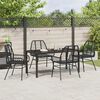 vidaXL Garten Essgruppe 5 pcs Schwarz Poly-Rattan