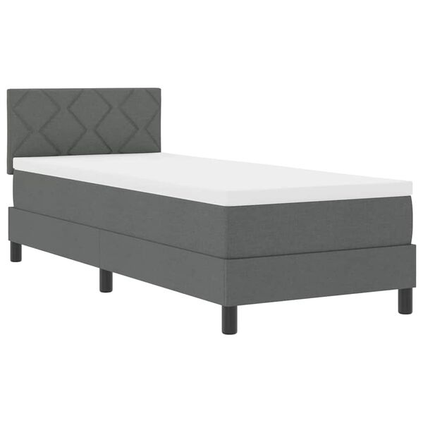 vidaXL Boxspringbett mit Matratze Dunkelgrau 80 x 200 cm Stoff