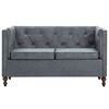 vidaXL Chesterfield-Sofa 2-Sitzer Stoffbezug Grau