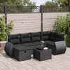 vidaXL 6-tlg. Garten-Sofagarnitur mit Kissen Schwarz Poly Rattan