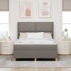 vidaXL Boxspringbett mit Matratze Taupe 140 x 190 cm Stoff