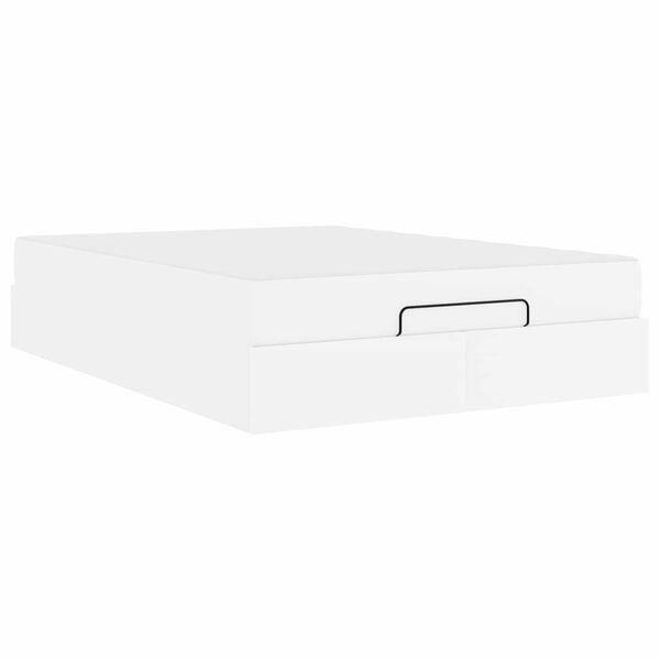 vidaXL Bettgestell mit Matratze mit Matratze 2 pcs Wei&szlig; PVC