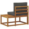vidaXL Outdoor End Sofa mit Kissen Natur und Anthrazit 91 x 63 x 73 cm