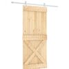 vidaXL Schiebet&uuml;r 90 x 210 cm Massivkiefer (Unbehandelt)