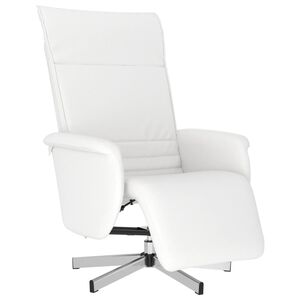 vidaXL Relaxsessel mit Fu&szlig;teil Wei&szlig; Kunstleder