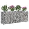 vidaXL Gabionen Hochbeet 2 pcs Silber 200 x 50 x 80 cm
