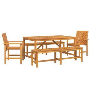 vidaXL Garten Essgruppe 5 Stk. Braun Massivholz Akazie