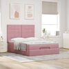 vidaXL Ottoman-Bett mit Matratzen & LEDs Rosa 140x200 cm Samt