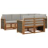 vidaXL Ecksofa Set mit Kissen 6 pcs Nat&uuml;rlich und Hellgrau