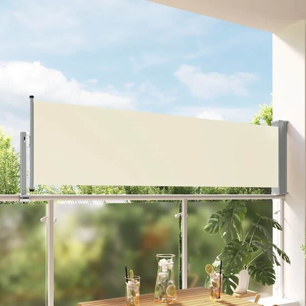 vidaXL Ausziehbare Seitenmarkise 80&times;300 cm Creme