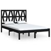 vidaXL Massivholzbett Schwarz Kiefer 150x200 cm