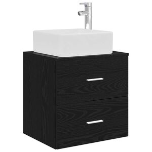 vidaXL Wandmontierte Waschtisch Schwarze Eiche 49,5 x 41 x 63 cm