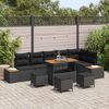 vidaXL Gartensofa-set 10 pcs Schwarz Poly-Rattan