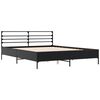 vidaXL Bettgestell Schwarz 160x200 cm Holzwerkstoff und Metall