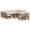 vidaXL Gartensofa-set 12 stk. Beige Poly-Rattan