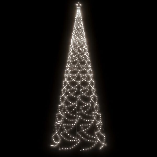 vidaXL LED-Weihnachtsbaum mit Metallstange 1400 LEDs Kaltwei&szlig; 5 m