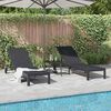 vidaXL Sonnenliege 2-Person 3 pcs Schwarz Poly-Rattan