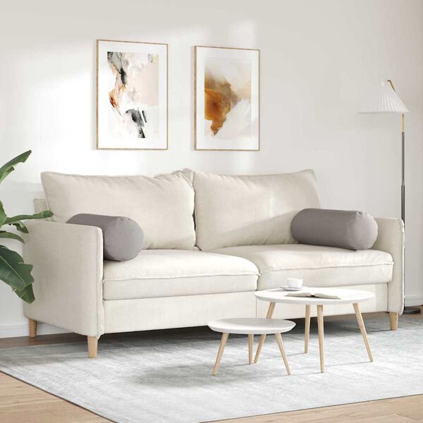 vidaXL Bolsterkissen 2 Stück Taupe Ø 25 x 70 cm Stoff