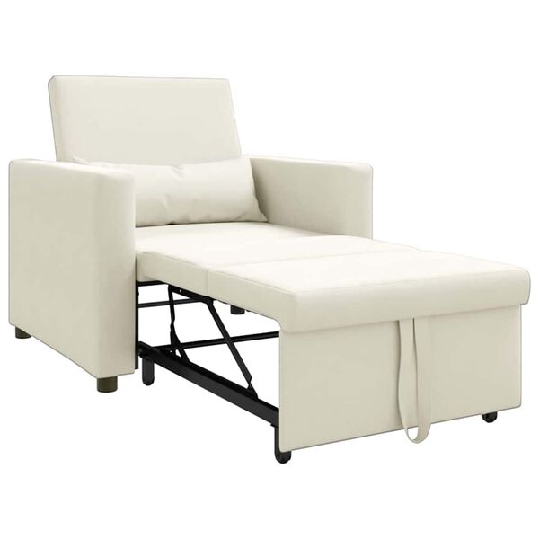 vidaXL Ausziehbare Schlafcouch Einzel Creme 90 x 165 x 87 cm Samt