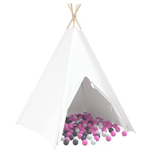 vidaXL Teepee Zelt Wei&szlig; 120 x 120 x 150 cm Stoff und Plastik