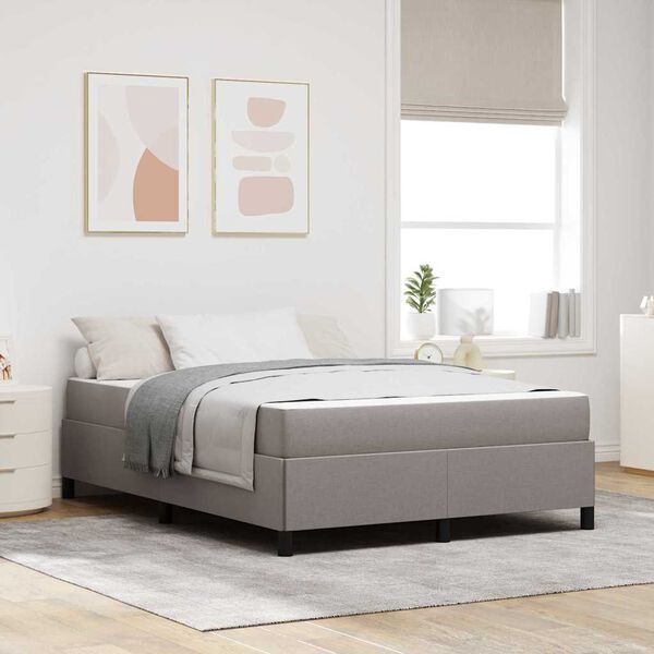 vidaXL Boxspringbett Taupe 140 x 200 cm Stoff