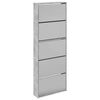 vidaXL Schuhschrank mit Spiegel 5 F&auml;cher Betongrau 63x17x169,5 cm