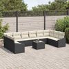 vidaXL Garten-Sofa-Set mit Kissen 11 pcs Braun und Creme Poly-Rattan
