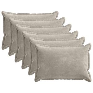 vidaXL Kissenbezug 6 pcs HOUTEN Hellgrau 40 x 60 cm Chenille-Stoff