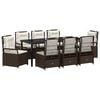 vidaXL Garten Essgruppe 9 stk. Braun Poly-Rattan