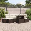 vidaXL Garten-Sofa-Set mit Kissen mit Speicher 7 pcs Braun Poly Rattan