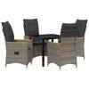vidaXL Garten Essgruppe 5 stk. Grau Poly-Rattan