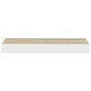 vidaXL Schweberegale 2 Stk. Eichen-Optik und Wei&szlig; 50x23x3,8 cm MDF